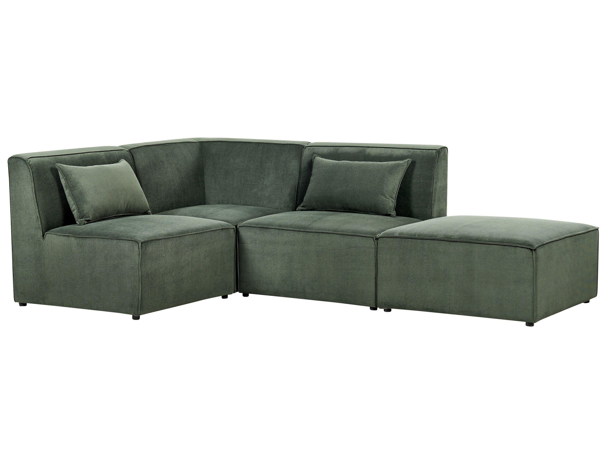 Beliani Sofa mit Ottomane aus Cord Modern LEMVIG  