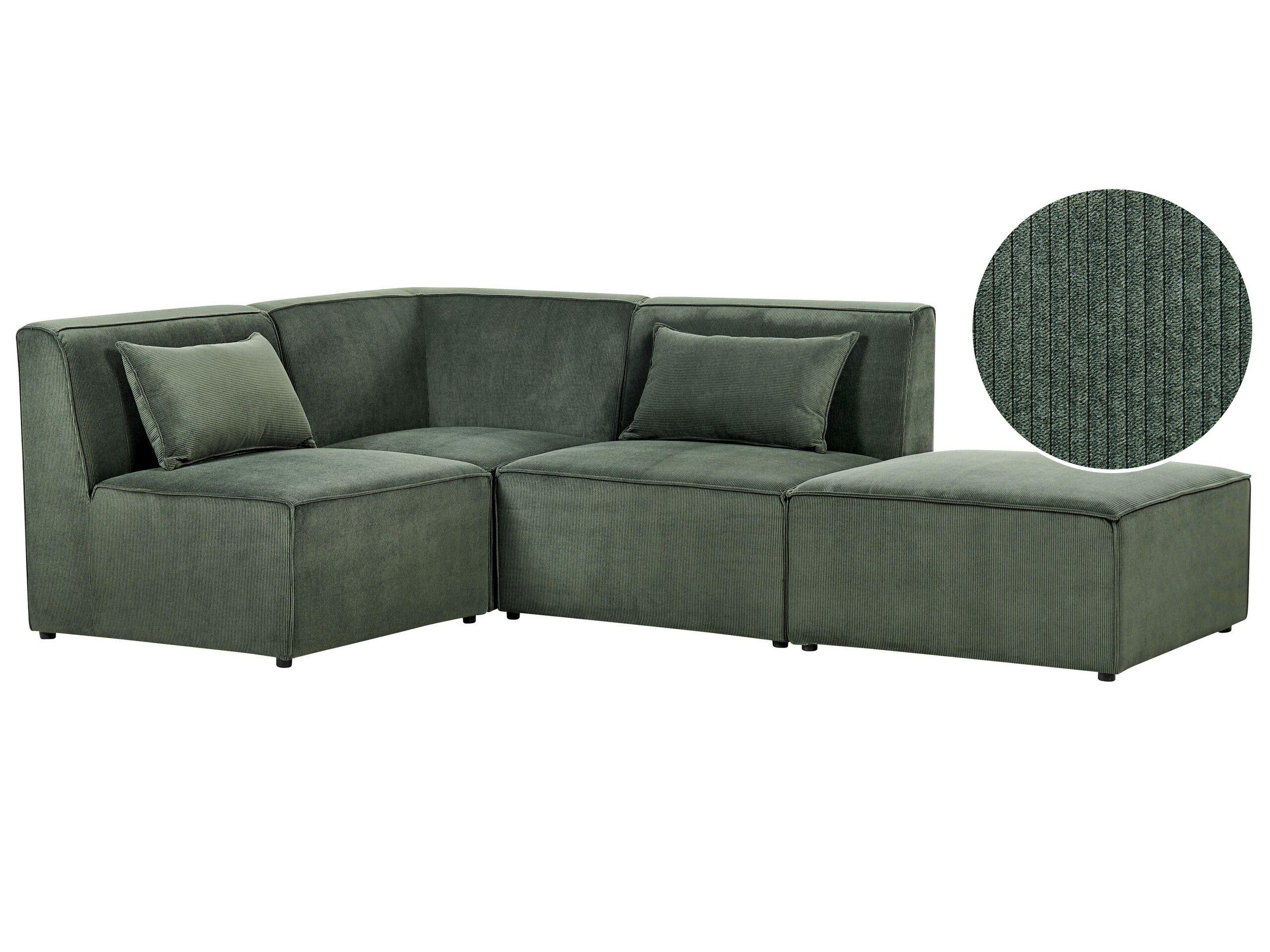 Beliani Sofa mit Ottomane aus Cord Modern LEMVIG  