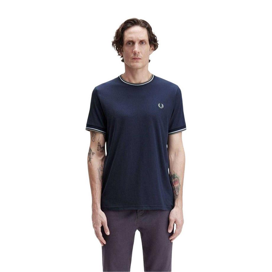 FRED PERRY Maglietta con Bordature a Contrasto  