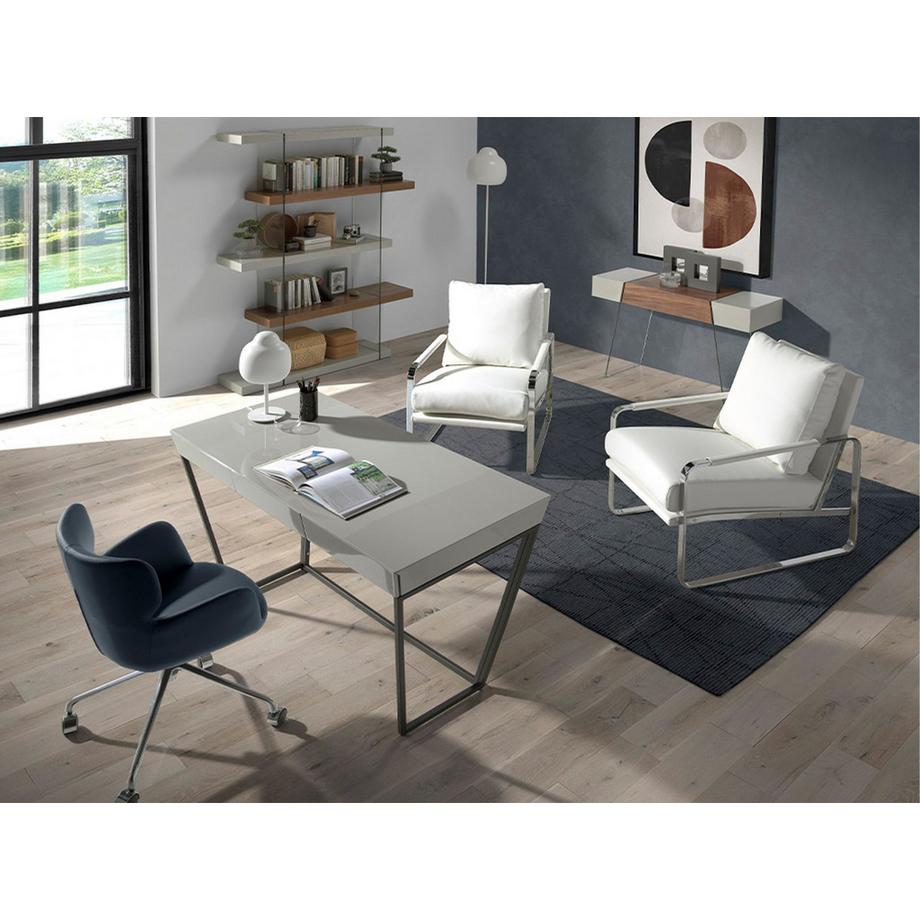 ANGEL CERDA Mensola in legno di noce e vetro  