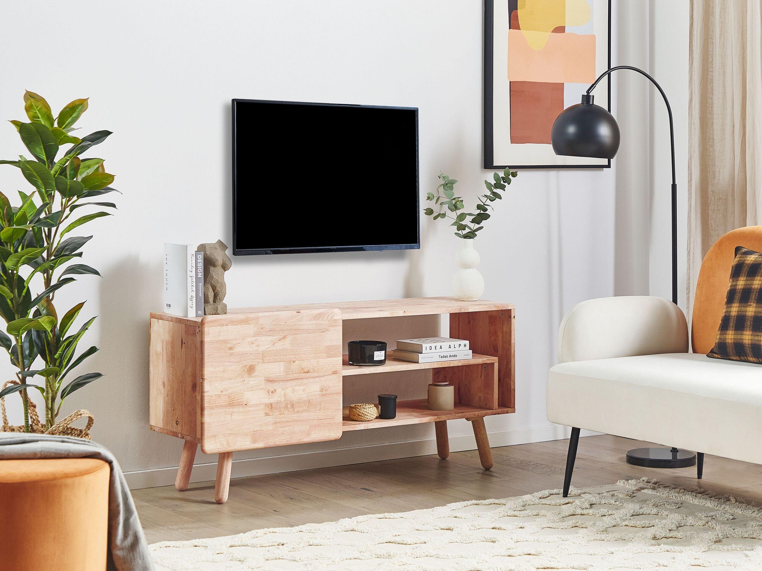 Beliani TV-Möbel aus Gummibaumholz Modern WESTFIELD  