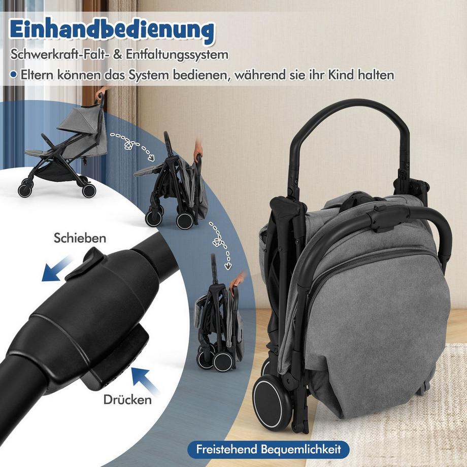Northix  Poussette de voyage pliable et inclinable 