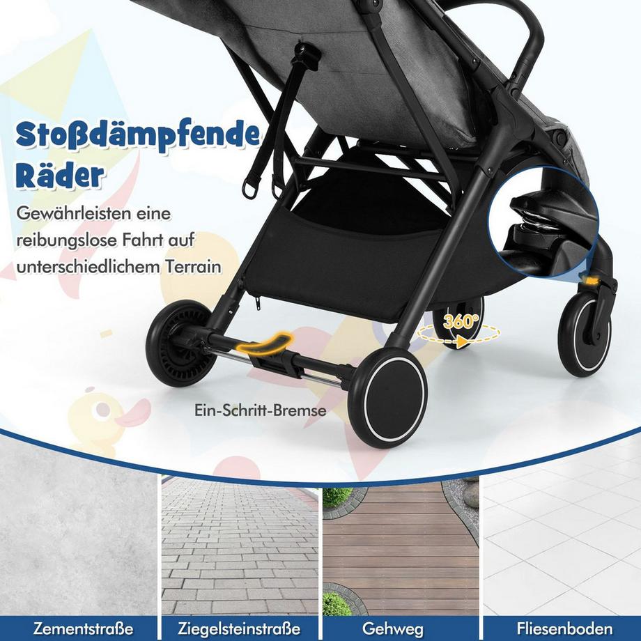 Northix  Poussette de voyage pliable et inclinable 