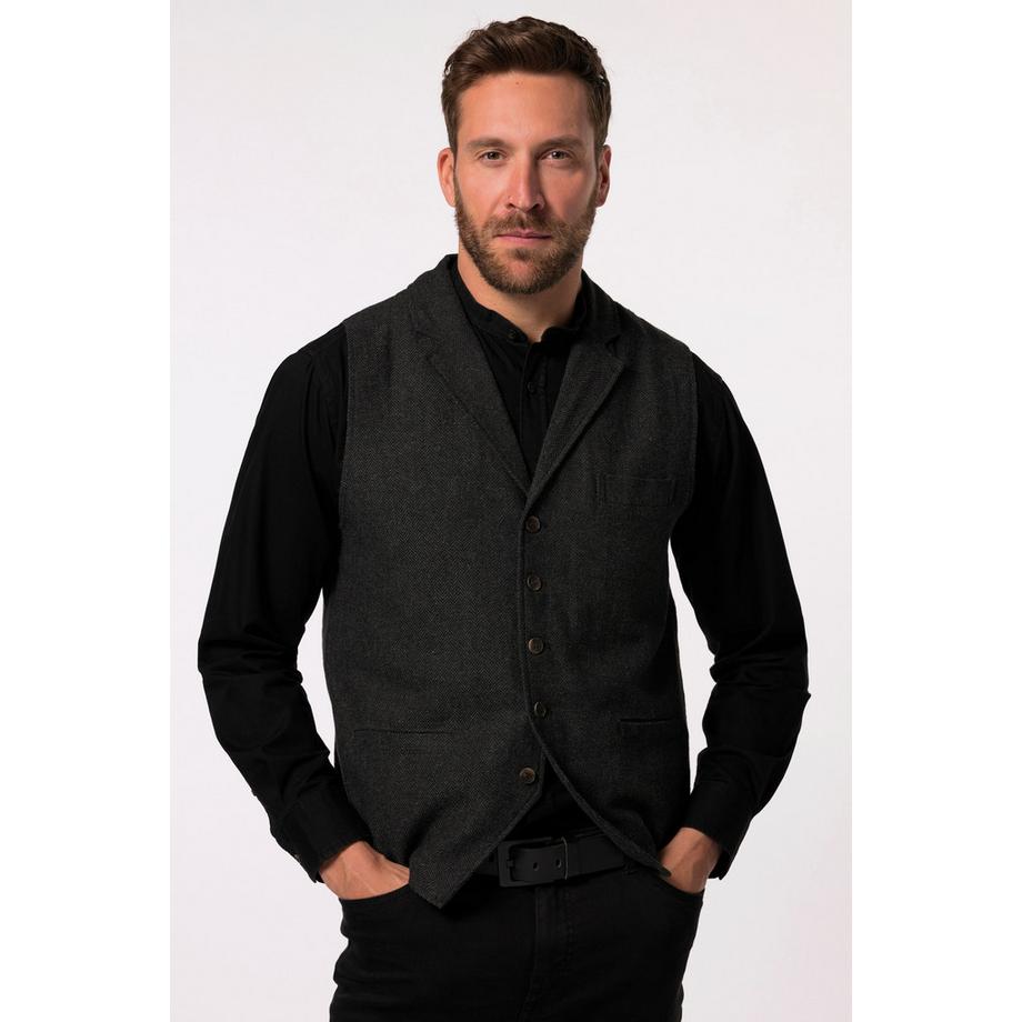 JP1880 Tweed-Weste FLEXNAMIC Revers Strickrücken  