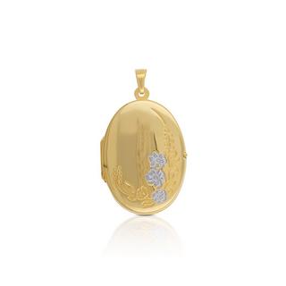 MUAU Schmuck  Pendentif fleur médaillon or jaune 750, 34x21mm 