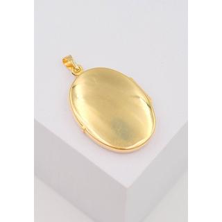 MUAU Schmuck  Pendentif fleur médaillon or jaune 750, 34x21mm 