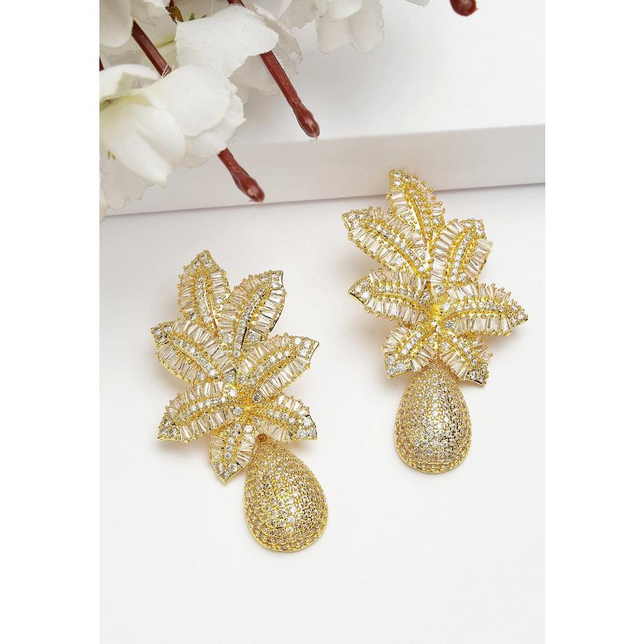 AVANT-GARDE PARIS  Diva Kollektion Cubic Zirconia Blütenblatt-Tropfenohrringe 