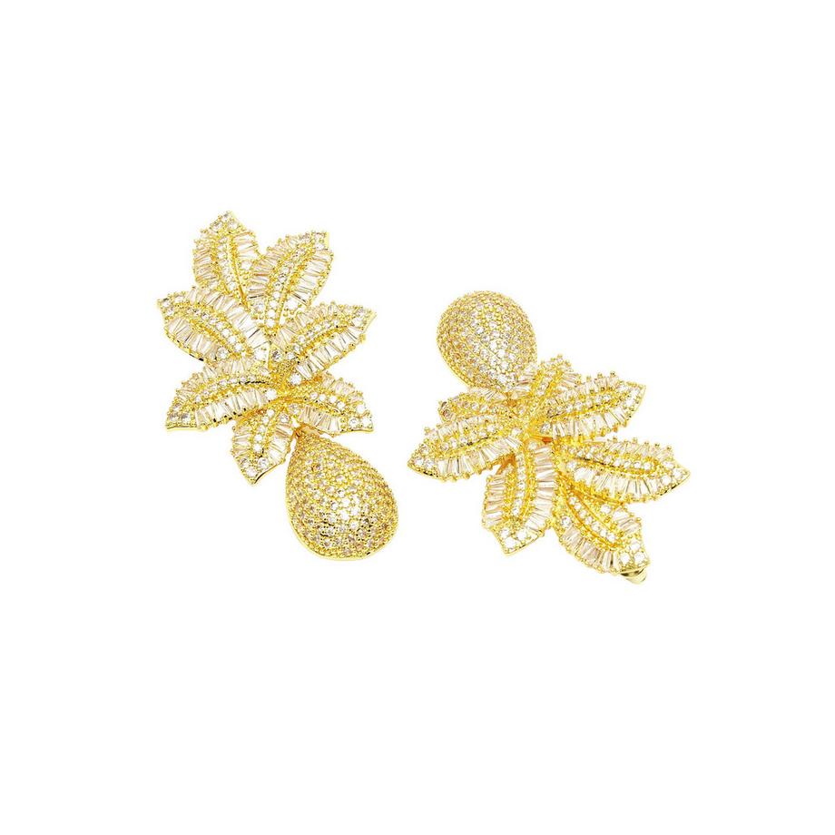 AVANT-GARDE PARIS  Diva Kollektion Cubic Zirconia Blütenblatt-Tropfenohrringe 