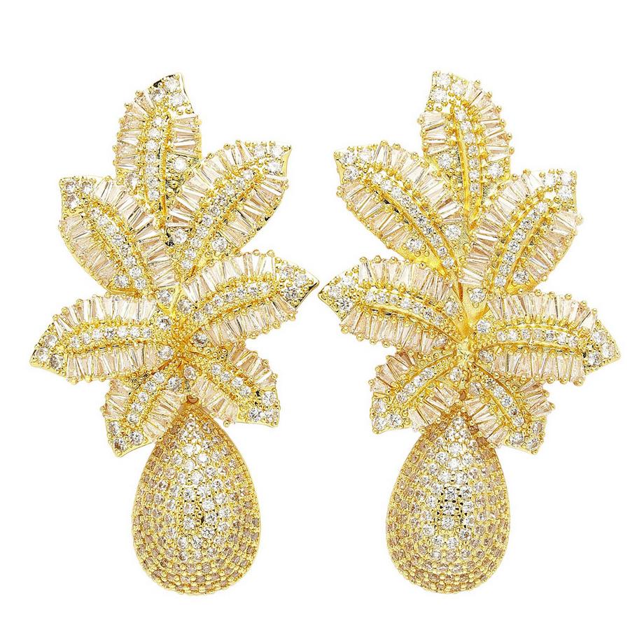 Diva Kollektion Cubic Zirconia Blütenblatt-Tropfenohrringe