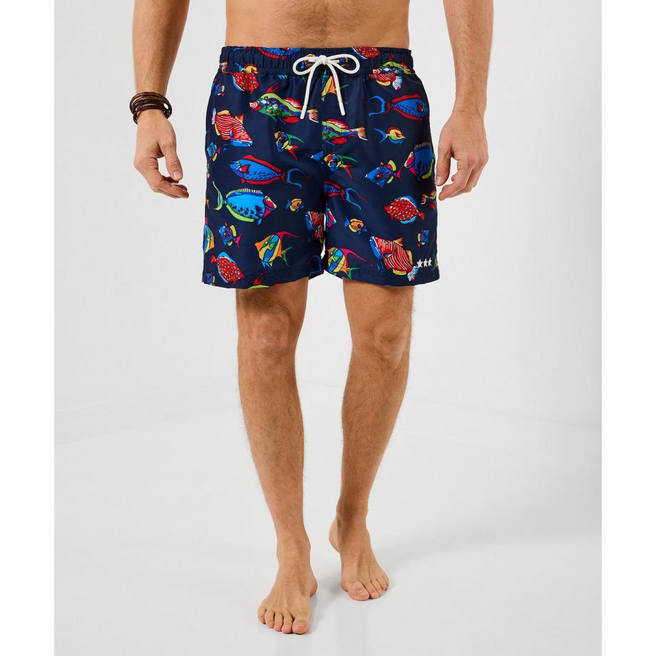 Badeshorts mit Fischmuster