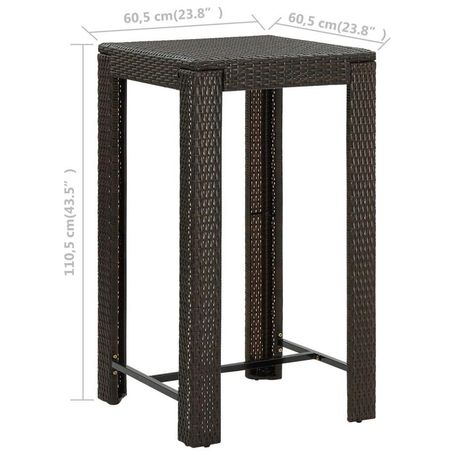 VidaXL Bartisch poly-rattan  
