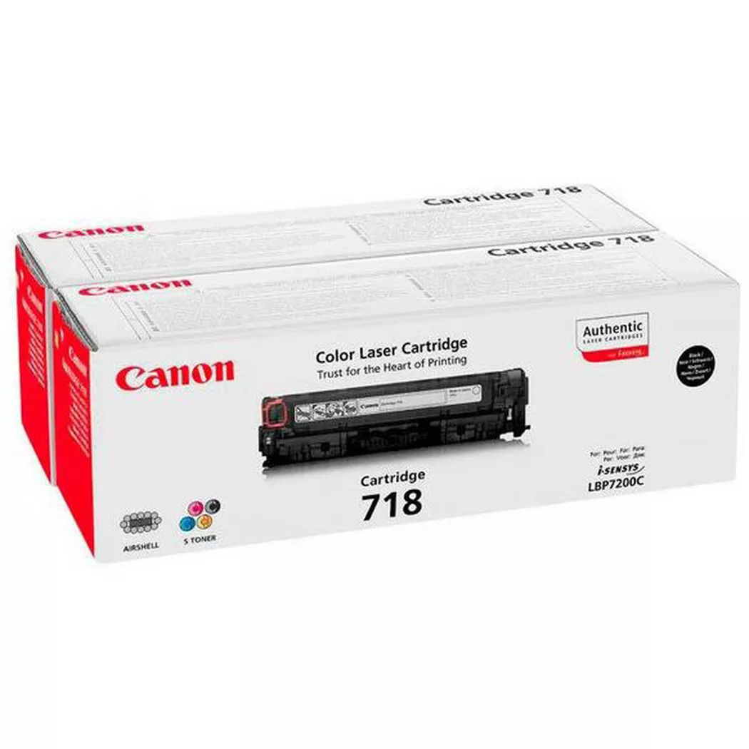Canon – Toner-Modul 718TW schwarz 2662B005 LBP 7200 2 Stück, Schwarz, One Size