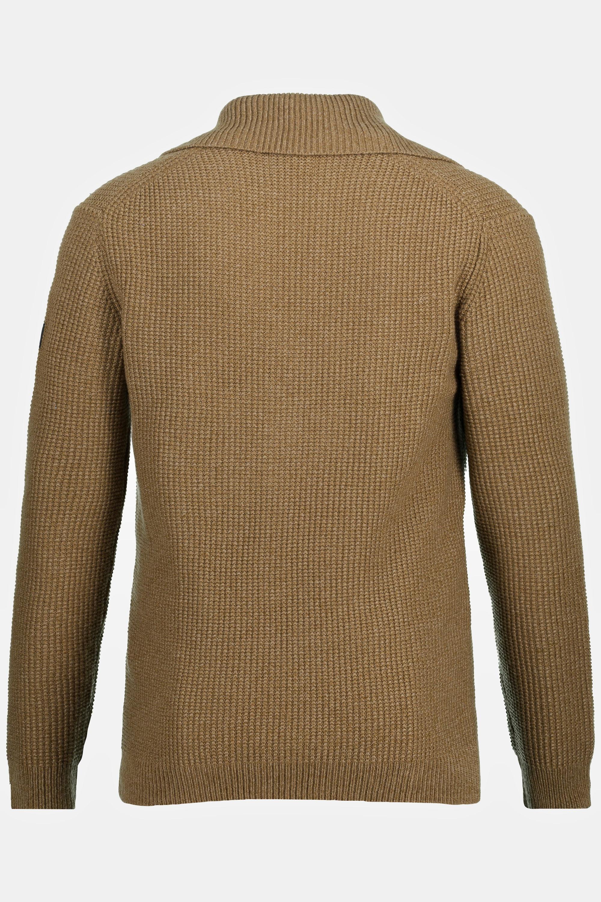 JP1880  Cardigan in misto lana con collo a scialle e abbottonatura 