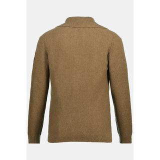 JP1880  Cardigan in misto lana con collo a scialle e abbottonatura 