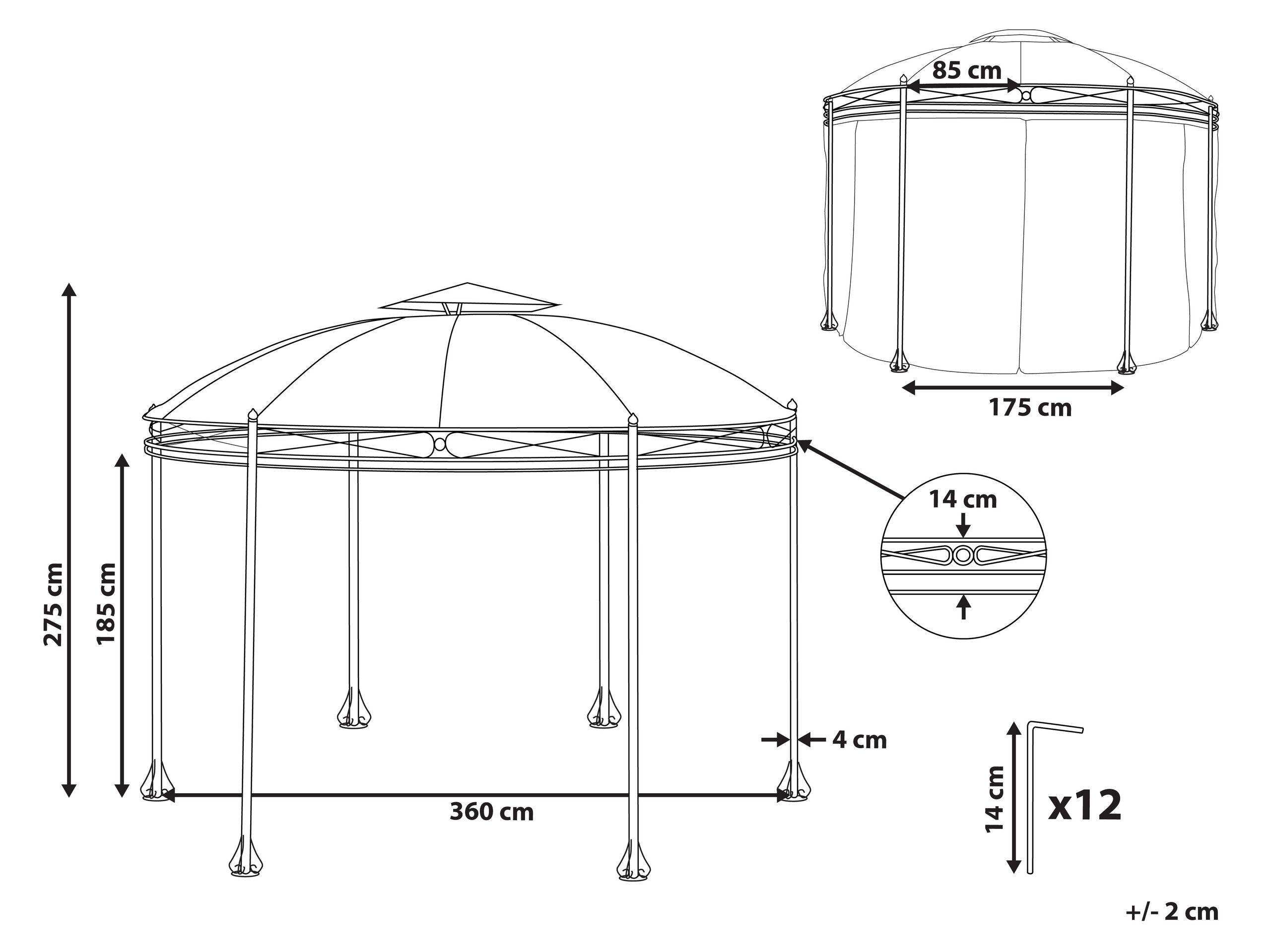 Beliani Pavillon aus Stahl Mediterran SAFARA  