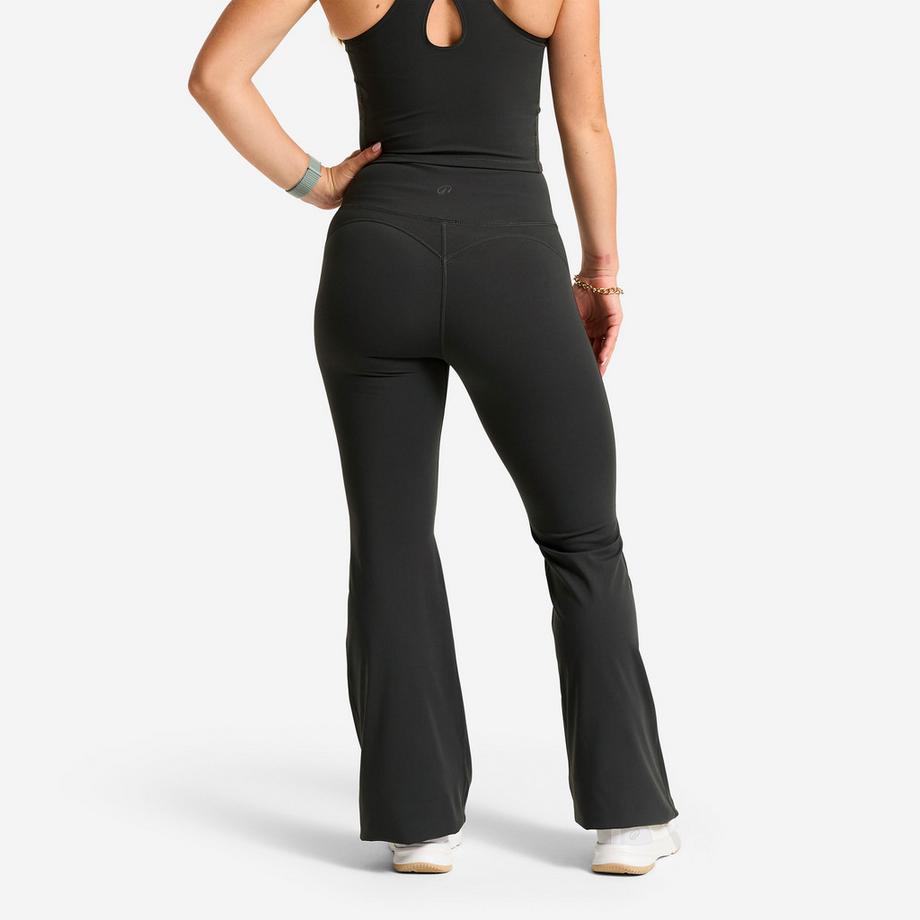 DOMYOS  Legging de sport flare et taille haute femme, Shape gris 