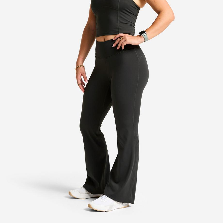 DOMYOS  Legging de sport flare et taille haute femme, Shape gris 