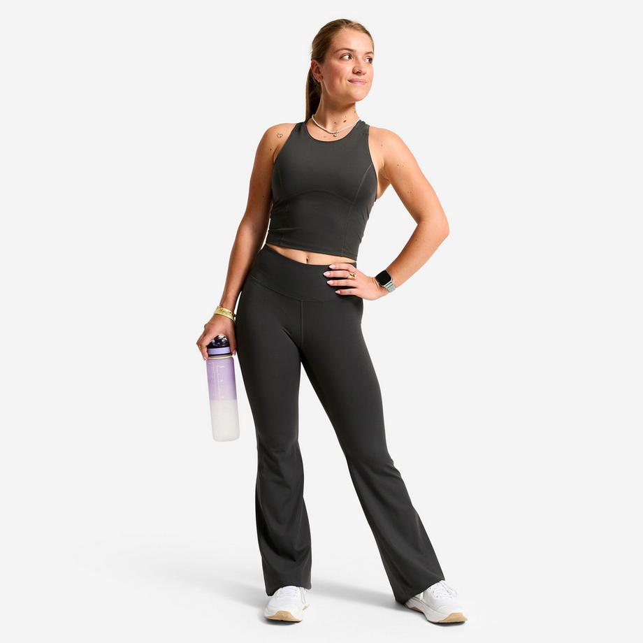 DOMYOS  Legging de sport flare et taille haute femme, Shape gris 