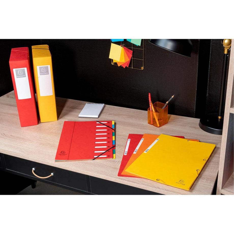 Exacompta Sammelmappen mit Gummizug und 3 Klappen, Colorspan-Karton 400g/m2, für DIN A4 - x 25  
