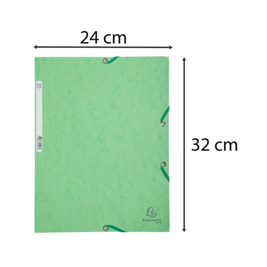 Exacompta Sammelmappen mit Gummizug und 3 Klappen, Colorspan-Karton 400g/m2, für DIN A4 - x 25  