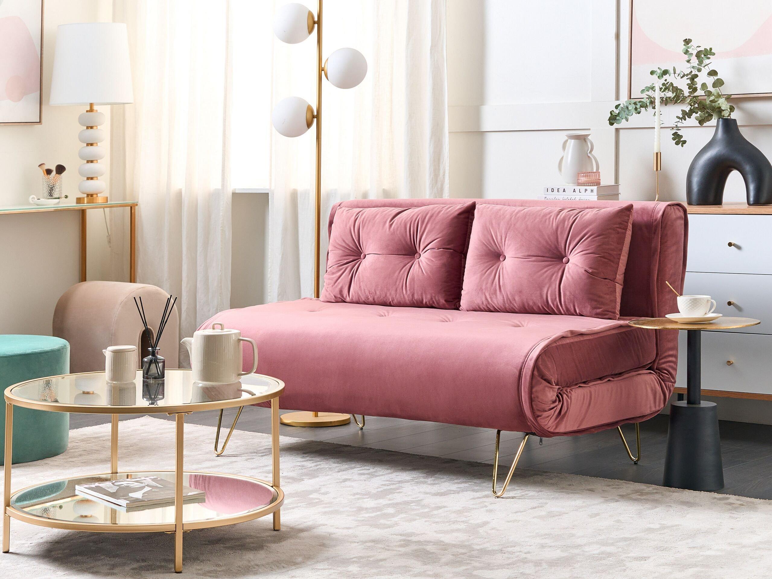 Beliani 2 Sitzer Sofa aus Samtstoff Glamourös VESTFOLD  