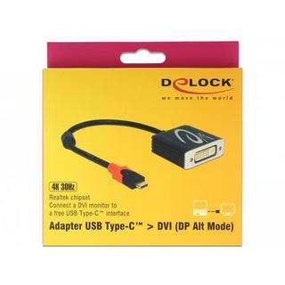 DeLock  DeLOCK 61213 Videokabel-Adapter 0,2 m USB Typ-C DVI Schwarz 