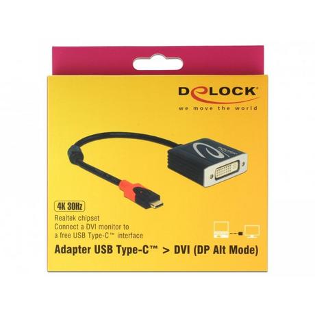 DeLock  DeLOCK 61213 câble vidéo et adaptateur 0,2 m USB Type-C DVI Noir 