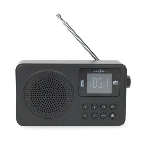 Nedis  UKW-Radio | Tragbares Design | UKW | Akkubetrieben / USB-betrieben | Digital | 2 W | Bildschirmgröße | Bluetooth® | Kopfhörerausgang | Wecker 