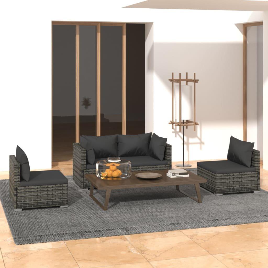 VidaXL set lounge giardino Polirattan  