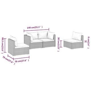 VidaXL set lounge giardino Polirattan  