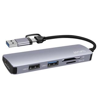 4smarts  469630 replicatore di porte e docking station per notebook Cablato USB 3.2 Gen 1 (3.1 Gen 1) Type-A + Type-C Grigio 