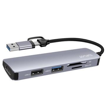 469630 replicatore di porte e docking station per notebook Cablato USB 3.2 Gen 1 (3.1 Gen 1) Type-A + Type-C Grigio