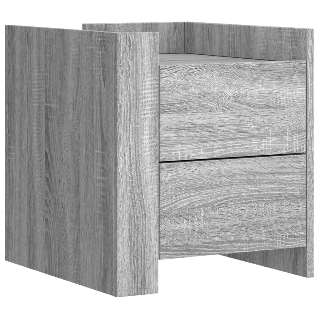Table de chevet sonoma gris 45x50x50 cm bois d ingénierie