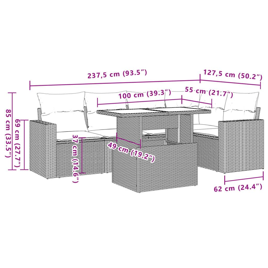 VidaXL Ensemble de canapés de jardin rotin synthétique  