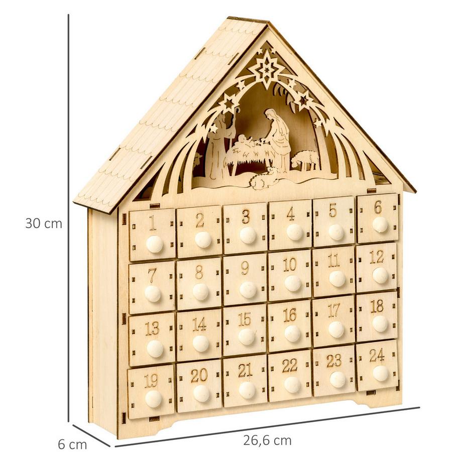 HOMCOM Weihnachts-Adventskalender  