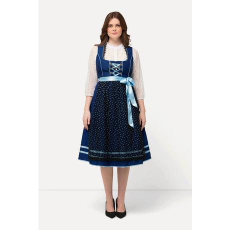 Ulla Popken  Dirndl, Herzen, Zierkette, Carree-Ausschnitt, ärmellos 