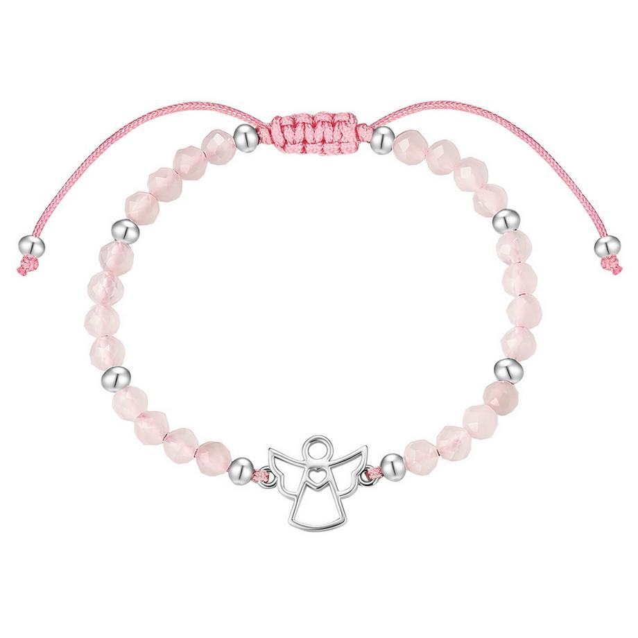 Armband Engel Messing Rosenquarz