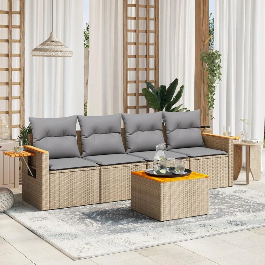 VidaXL set divano da giardino Polirattan  