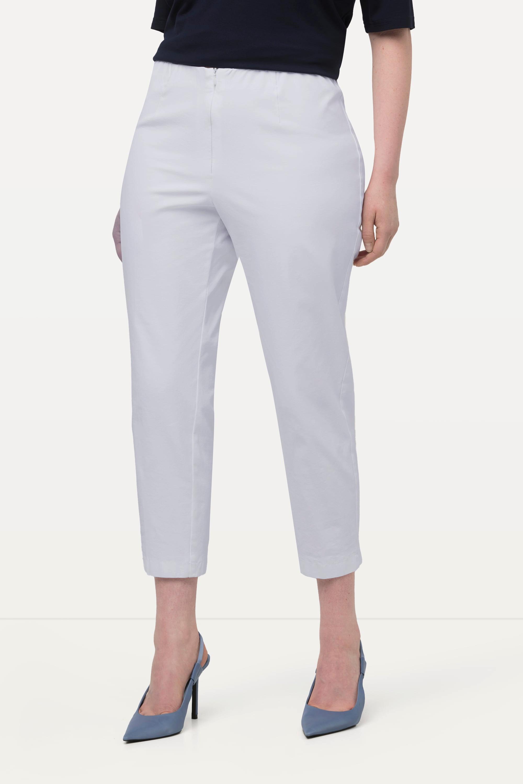 Ulla Popken  Pantaloni a 7/8 modello Sophie con cintura comoda e taglio della gamba conico 