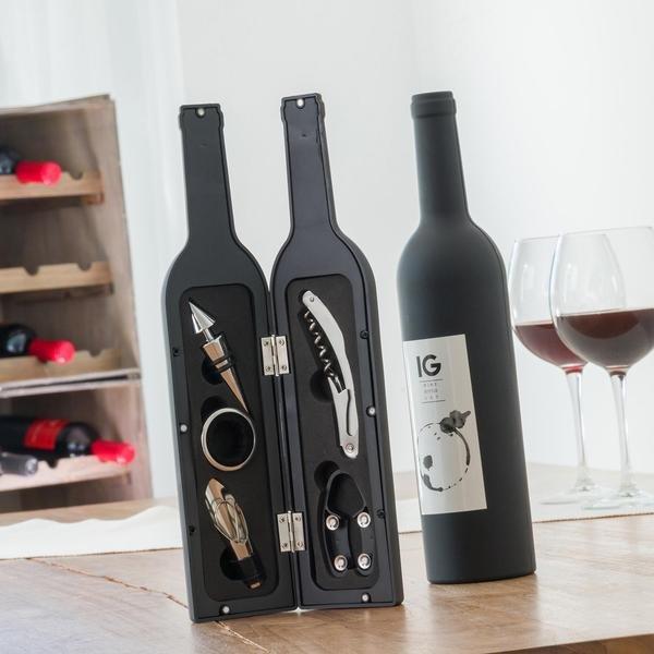 InnovaGoods Coffret Cadeau, 5x Accessoires pour le Vin - Bouteille de Vin  