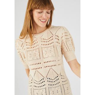 Damart  Pull maille ajourée effet crochet 