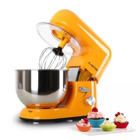 Klarstein Bella Orangina - Küchenmaschine, 1200 Watt, 5 Liter, Orange  