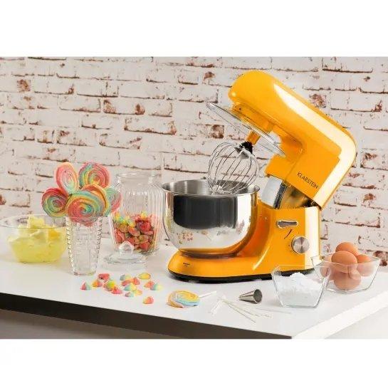 Klarstein Bella Orangina - Küchenmaschine, 1200 Watt, 5 Liter, Orange  