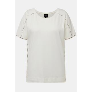 Ulla Popken T-shirt Oversize Rivetti Girocollo Mezze Maniche  