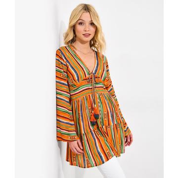 Gestreifte Tunika mit schmalem Schnitt