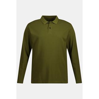 JP1880  Maglia basic in piqué con maniche lunghe e colletto polo, fino alla tg. 8XL 