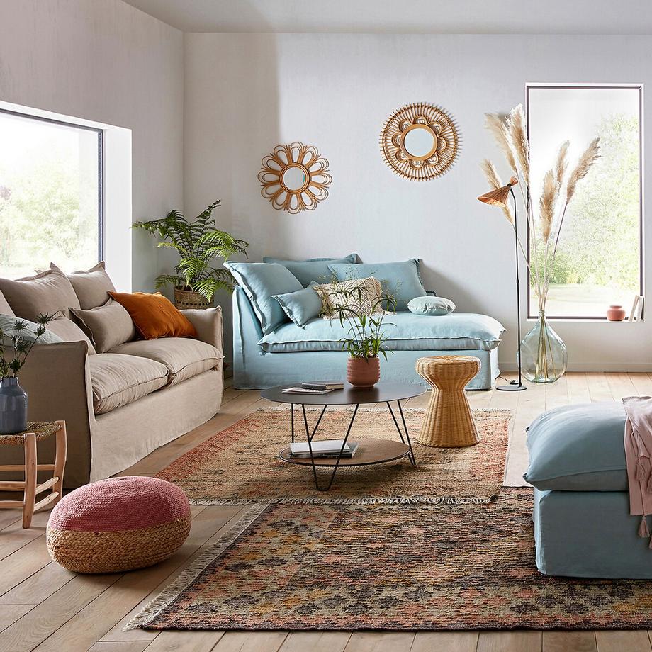 La Redoute Intérieurs Pouf bicolore jute Popayan  