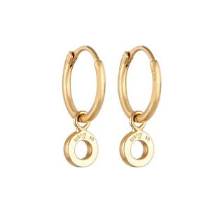 Elli  Boucles d'Oreilles Creolen Kristalle Anhänger Rund 925 Silber 