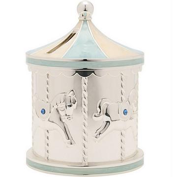 Baby Spardose Karussell, 925 versilbert