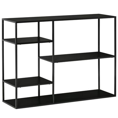 Northio Libreria A Scaffale Con 5 Scomparti Aperti, Scaffale Per Classificatori, Scaffale Da Cucina, Metallo, Nero, 120 X 35 X 87,5 Cm  